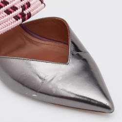 Pre Owned Malone Souliers Multicolor Patent Leather and Stretch Band Maisie Mules Size 37.5