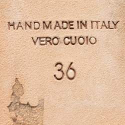 Pre Owned Malone Souliers Black/Beige Embroidered Fabric Maisie Pointed-Toe Flats Size 36