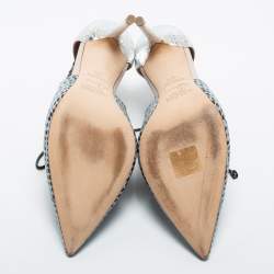 Pre Owned Malone Souliers Multicolor Snakeskin Montana Lace Up Booties Size 38.5