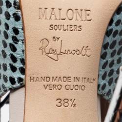 Pre Owned Malone Souliers Multicolor Snakeskin Montana Lace Up Booties Size 38.5