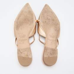 Pre Owned Malone Souliers Gold Leather Maureen Pointed Toe Flat Mules Size 39
