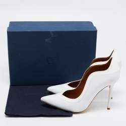 Pre Owned Malone Souliers White Leather Penelope Pumps Size 38.5