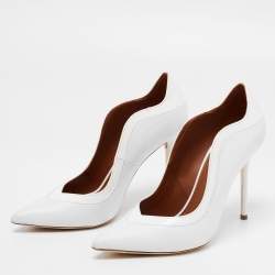 Pre Owned Malone Souliers White Leather Penelope Pumps Size 38.5