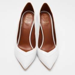 Pre Owned Malone Souliers White Leather Penelope Pumps Size 38.5