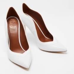 Pre Owned Malone Souliers White Leather Penelope Pumps Size 38.5