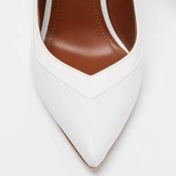 Pre Owned Malone Souliers White Leather Penelope Pumps Size 38.5