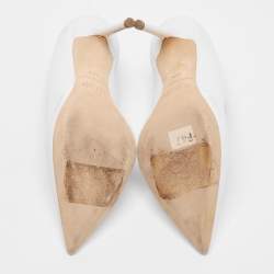 Pre Owned Malone Souliers White Leather Penelope Pumps Size 38.5