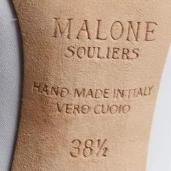 Pre Owned Malone Souliers White Leather Penelope Pumps Size 38.5