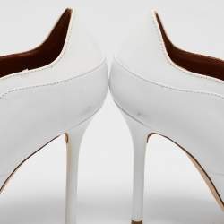 Pre Owned Malone Souliers White Leather Penelope Pumps Size 38.5