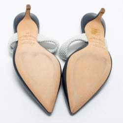Malone Souliers Navy Blue Leather Maisie Pointed Toe Mules Size 37