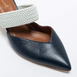 Malone Souliers Navy Blue Leather Maisie Pointed Toe Mules Size 37