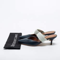 Malone Souliers Navy Blue Leather Maisie Pointed Toe Mules Size 37