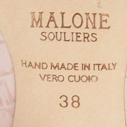Malone Souliers Pink Croc Embossed Leather Marion Pointed Toe Slingback Pumps Size 38