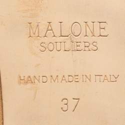 Pre Owned Malone Souliers Beige Leather Raya Ballet Flats Size 37