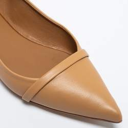Pre Owned Malone Souliers Beige Leather Raya Ballet Flats Size 37