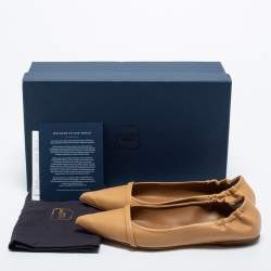 Pre Owned Malone Souliers Beige Leather Raya Ballet Flats Size 37