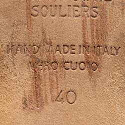 Pre Owned Malone Souliers Orange/Navy Blue Woven Fabric Maisie Mules Size 40