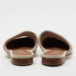 مملوكة مسبقًا Malone Souliers Off White Leather Maisie Flat Mules Size 37