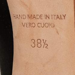 Pre Owned Malone Souliers Black Satin Zada Mules Size 38.5