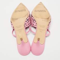 Pre Owned Malone Souliers Pink Leather Marla FTA 01 Mules Size 41.5