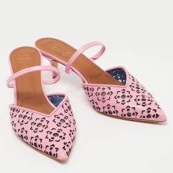 Pre Owned Malone Souliers Pink Leather Marla FTA 01 Mules Size 41.5
