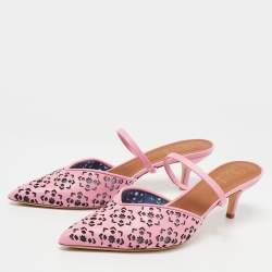 Pre Owned Malone Souliers Pink Leather Marla FTA 01 Mules Size 41.5
