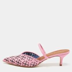 Pre Owned Malone Souliers Pink Leather Marla FTA 01 Mules Size 41.5