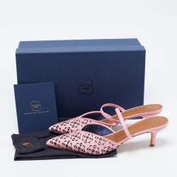 Pre Owned Malone Souliers Pink Leather Marla FTA 01 Mules Size 41.5