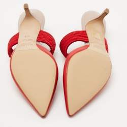 Pre Owned Malone Souliers Red/Pink Leather Maisie Mules 37.5