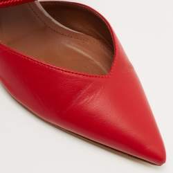 Pre Owned Malone Souliers Red/Pink Leather Maisie Mules 37.5