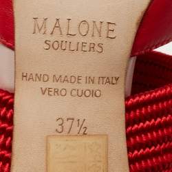 Pre Owned Malone Souliers Red/Pink Leather Maisie Mules 37.5