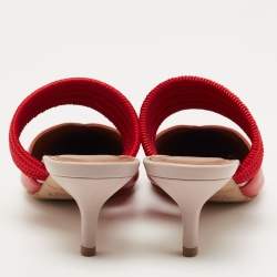 Pre Owned Malone Souliers Red/Pink Leather Maisie Mules 37.5
