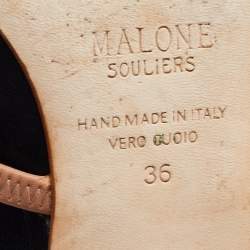 Pre Owned Malone Souliers Black Leather Maureen Flat Mules Size 36