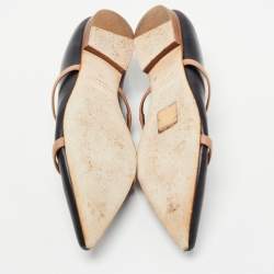 Pre Owned Malone Souliers Black Leather Maureen Flat Mules Size 36