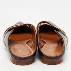 Pre Owned Malone Souliers Black Leather Maureen Flat Mules Size 36