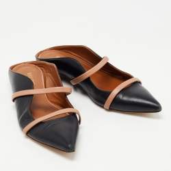Pre Owned Malone Souliers Black Leather Maureen Flat Mules Size 36