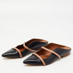 Pre Owned Malone Souliers Black Leather Maureen Flat Mules Size 36
