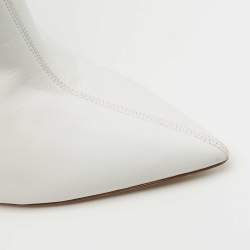 Pre Owned Malone Souliers White Leather Daisy Booties Size 37.5