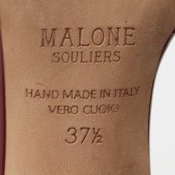 Pre Owned Malone Souliers Two Tone Leather Perla Slide Sandals Size 37.5