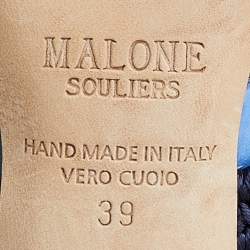 Pre Owned Malone Souliers Navy Blue Fabric and Woven Cord Maisie Mules Size 39