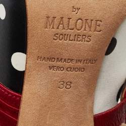 Pre Owned Malone Souliers Tricolor Polka Dot Satin Maureen Mules Size 38