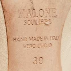 Malone Souliers Beige/Brown Leather Maureen Mules Size 39