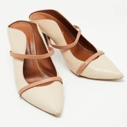 Malone Souliers Beige/Brown Leather Maureen Mules Size 39