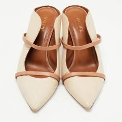 Malone Souliers Beige/Brown Leather Maureen Mules Size 39