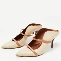 Malone Souliers Beige/Brown Leather Maureen Mules Size 39