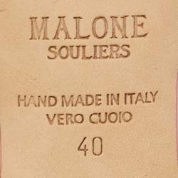 Pre Owned Malone Souliers x FTA Pink Laser Cut Leather Marla Mules Size 40