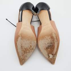 Pre Owned Malone Souliers Brown/Black Leather Montana Lace Up Pumps Size 38