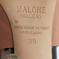 Pre Owned Malone Souliers Brown/Black Leather Montana Lace Up Pumps Size 38