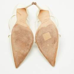 مملوكة مسبقًا Malone Souliers Off White Leather Maureen Mules Size 41