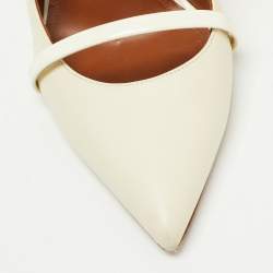 مملوكة مسبقًا Malone Souliers Off White Leather Maureen Mules Size 41
